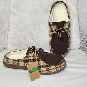 Elite Choice Plaid‎ Suede Moccasin Slippers Mules Clogs 11 Adjustable Cozy Comfy